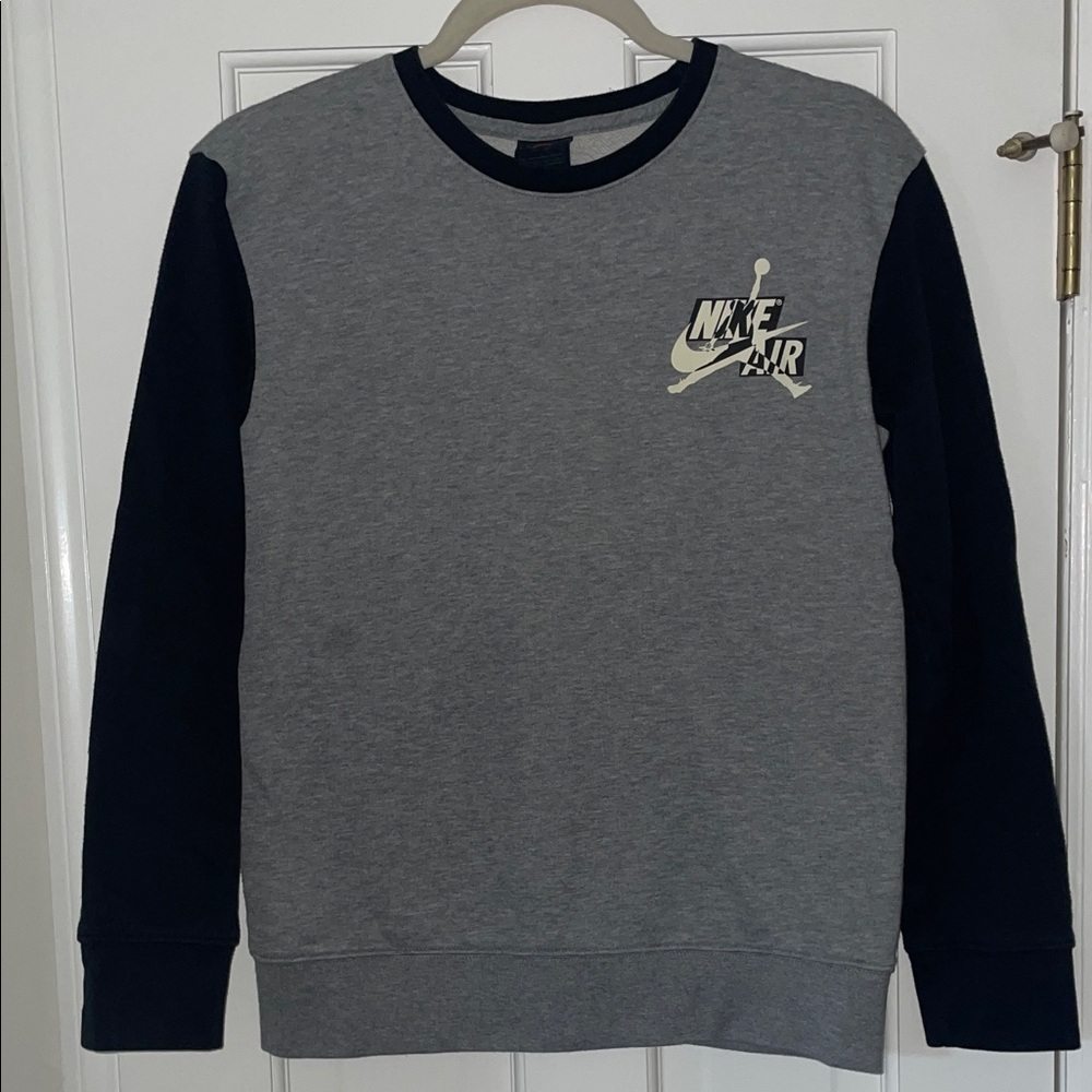Nike Air Jordan Kids Gray and Black Logo Sweatshirt